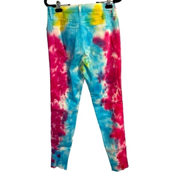 Vibrant M.I.U Distressed High Rise Super Skinny Jegginge Tie Dye Size 31 - Picture 2 of 12